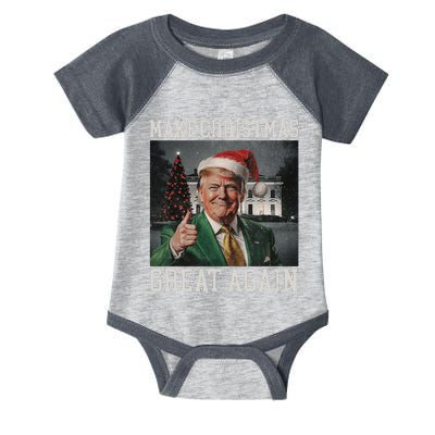 Make Christmas Great Again Funny Santa Trump 2024 Xmas Infant Baby Jersey Bodysuit