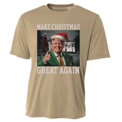 Make Christmas Great Again Funny Santa Trump 2024 Xmas Cooling Performance Crew T-Shirt