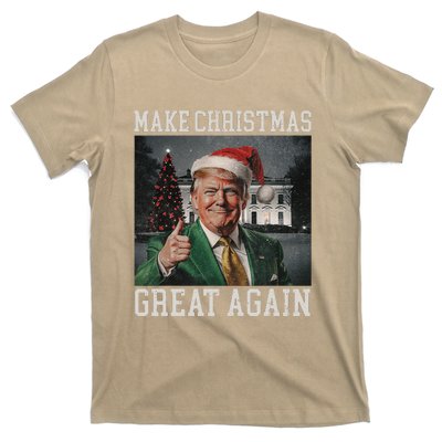 Make Christmas Great Again Funny Santa Trump 2024 Xmas T-Shirt