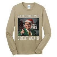 Make Christmas Great Again Funny Santa Trump 2024 Xmas Tall Long Sleeve T-Shirt