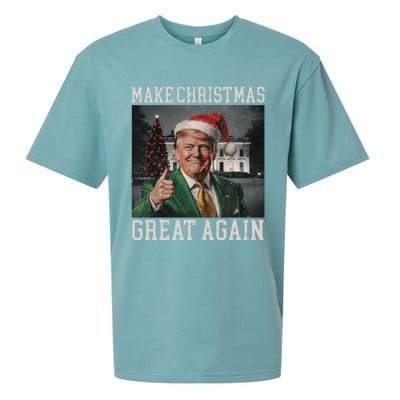 Make Christmas Great Again Funny Santa Trump 2024 Xmas Sueded Cloud Jersey T-Shirt