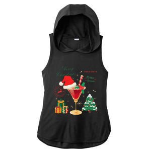 Merry Christmas Guest Check Tis The Season Drinking Ladies PosiCharge Tri-Blend Wicking Draft Hoodie Tank