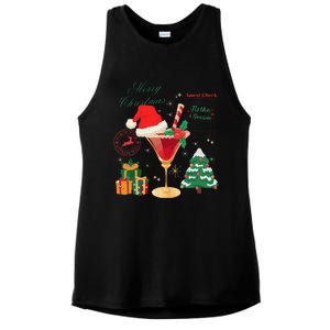 Merry Christmas Guest Check Tis The Season Drinking Ladies PosiCharge Tri-Blend Wicking Tank