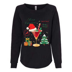 Merry Christmas Guest Check Tis The Season Drinking Womens California Wash Sweatshirt