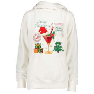 Merry Christmas Guest Check Tis The Season Drinking Womens Funnel Neck Pullover Hood