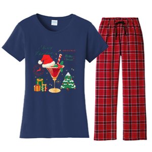 Merry Christmas Guest Check Tis The Season Drinking Women's Flannel Pajama Set