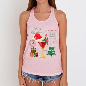 Merry Christmas Guest Check Tis The Season Drinking Women's Knotted Racerback Tank