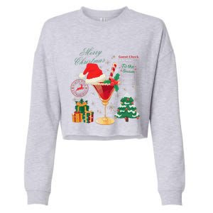 Merry Christmas Guest Check Tis The Season Drinking Cropped Pullover Crew