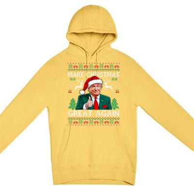 Make Christmas Great Again Funny Trump Xmas Snow Pajama Ugly Gift Premium Pullover Hoodie