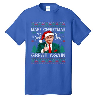 Make Christmas Great Again Funny Trump Xmas Snow Pajama Ugly Gift Tall T-Shirt