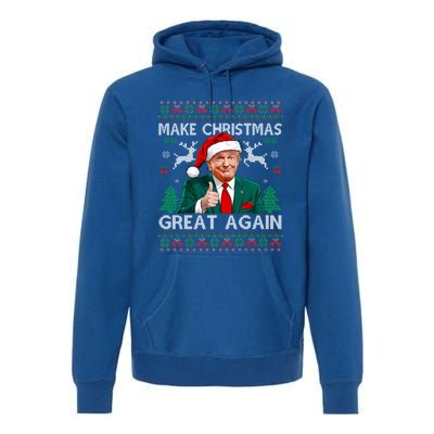 Make Christmas Great Again Funny Trump Xmas Snow Pajama Ugly Gift Premium Hoodie