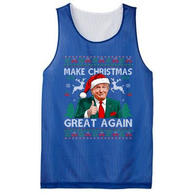 Make Christmas Great Again Funny Trump Xmas Snow Pajama Ugly Gift Mesh Reversible Basketball Jersey Tank