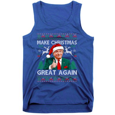 Make Christmas Great Again Funny Trump Xmas Snow Pajama Ugly Gift Tank Top