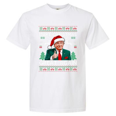 Make Christmas Great Again Funny Trump Xmas Snow Pajama Ugly Gift Garment-Dyed Heavyweight T-Shirt