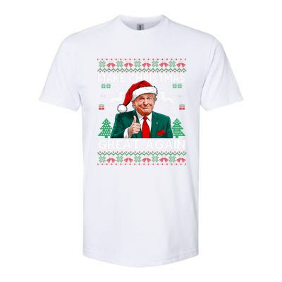 Make Christmas Great Again Funny Trump Xmas Snow Pajama Ugly Gift Softstyle CVC T-Shirt