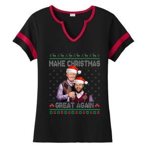 Make Christmas Great Again Trump Vance Brothers Xmas Pajamas Ladies Halftime Notch Neck Tee