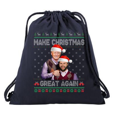 Make Christmas Great Again Trump Vance Brothers Xmas Pajamas Drawstring Bag