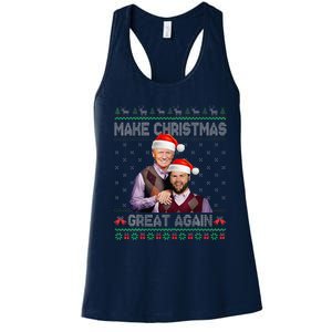 Make Christmas Great Again Trump Vance Brothers Xmas Pajamas Women's Racerback Tank