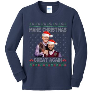 Make Christmas Great Again Trump Vance Brothers Xmas Pajamas Kids Long Sleeve Shirt