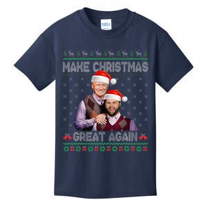 Make Christmas Great Again Trump Vance Brothers Xmas Pajamas Kids T-Shirt