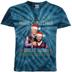 Make Christmas Great Again Trump Vance Brothers Xmas Pajamas Kids Tie-Dye T-Shirt