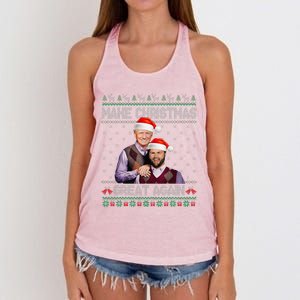 Make Christmas Great Again Trump Vance Brothers Xmas Pajamas Women's Knotted Racerback Tank