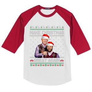 Make Christmas Great Again Trump Vance Brothers Xmas Pajamas Kids Colorblock Raglan Jersey