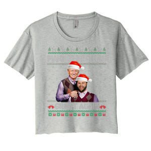 Make Christmas Great Again Trump Vance Brothers Xmas Pajamas Women's Crop Top Tee