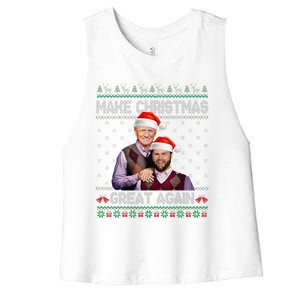 Make Christmas Great Again Trump Vance Brothers Xmas Pajamas Women's Racerback Cropped Tank