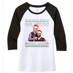 Make Christmas Great Again Trump Vance Brothers Xmas Pajamas Women's Tri-Blend 3/4-Sleeve Raglan Shirt