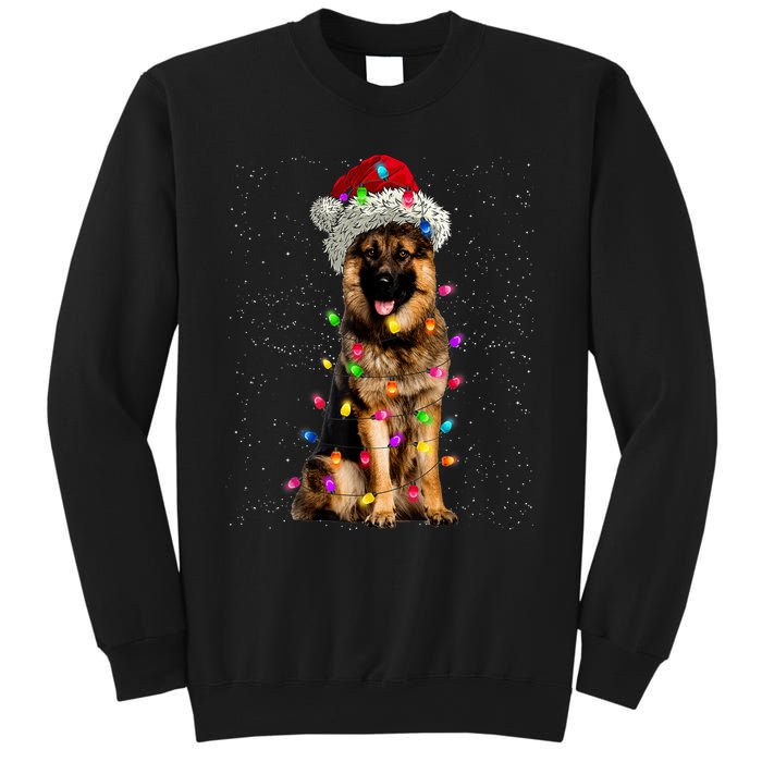 Merry Christmas German Shepherd Santa Hat Lights Xmas Sweatshirt