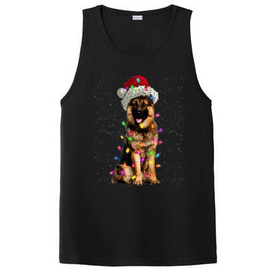 Merry Christmas German Shepherd Santa Hat Lights Xmas PosiCharge Competitor Tank