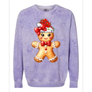 Merry Christmas Gingerbread Santa Pajamas Colorblast Crewneck Sweatshirt