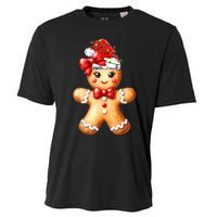 Merry Christmas Gingerbread Santa Pajamas Cooling Performance Crew T-Shirt