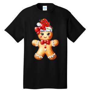 Merry Christmas Gingerbread Santa Pajamas Tall T-Shirt