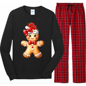 Merry Christmas Gingerbread Santa Pajamas Long Sleeve Pajama Set