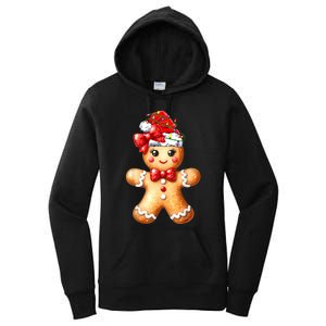 Merry Christmas Gingerbread Santa Pajamas Women's Pullover Hoodie