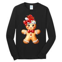 Merry Christmas Gingerbread Santa Pajamas Tall Long Sleeve T-Shirt