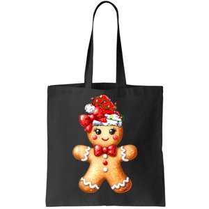 Merry Christmas Gingerbread Santa Pajamas Tote Bag