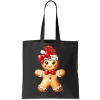 Merry Christmas Gingerbread Santa Pajamas Tote Bag