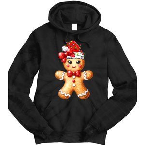 Merry Christmas Gingerbread Santa Pajamas Tie Dye Hoodie