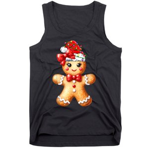 Merry Christmas Gingerbread Santa Pajamas Tank Top