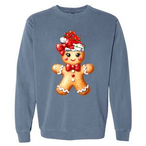 Merry Christmas Gingerbread Santa Pajamas Garment-Dyed Sweatshirt