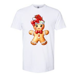 Merry Christmas Gingerbread Santa Pajamas Softstyle CVC T-Shirt