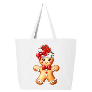 Merry Christmas Gingerbread Santa Pajamas 25L Jumbo Tote