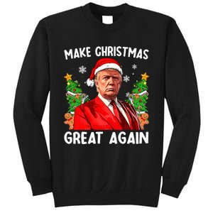 Make Christmas Great Again Funny Santa Trump 2024 Xmas Sweatshirt