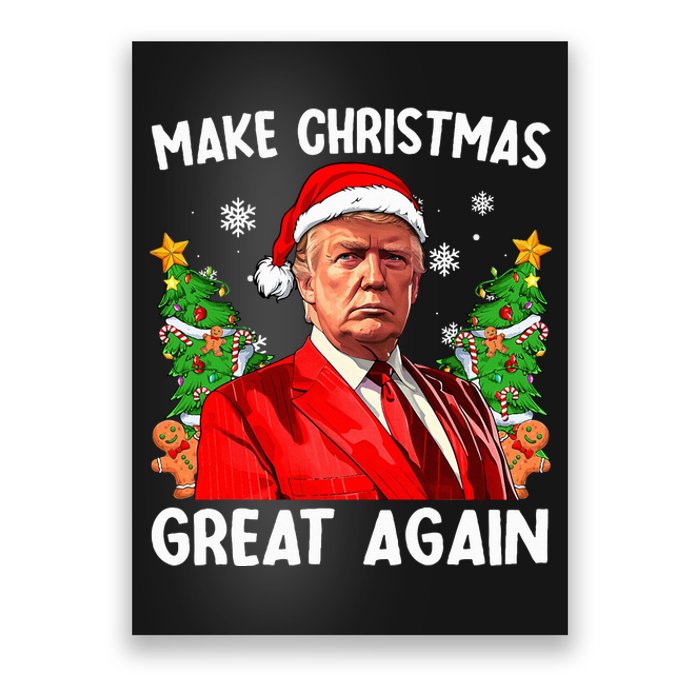 Make Christmas Great Again Funny Santa Trump 2024 Xmas Poster