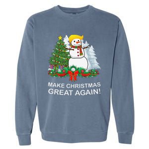 Make Christmas Great Again Funny Trump Xmas Garment-Dyed Sweatshirt