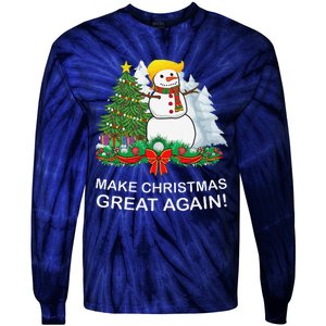 Make Christmas Great Again Funny Trump Xmas Tie-Dye Long Sleeve Shirt