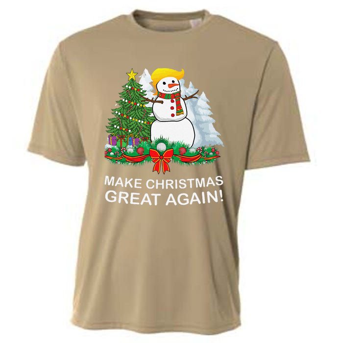 Make Christmas Great Again Funny Trump Xmas Cooling Performance Crew T-Shirt